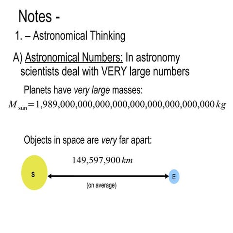 Astonomical thinking notes