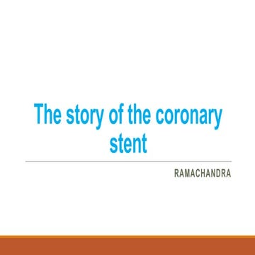 The story of coronary stent