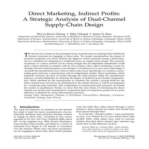 A strategic analysis of dual channel supply chain design