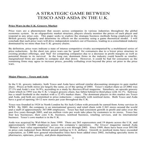 A Strategic Game: Tesco and Asda (U.K.)