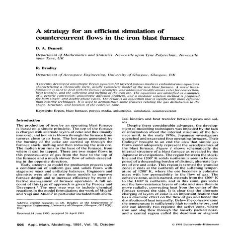 A strategy for an efficient simulation of countcorrent flows in the iron blas...