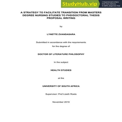A Strategy To Facilitate Transition From Masters Degree Nursing Studies ...