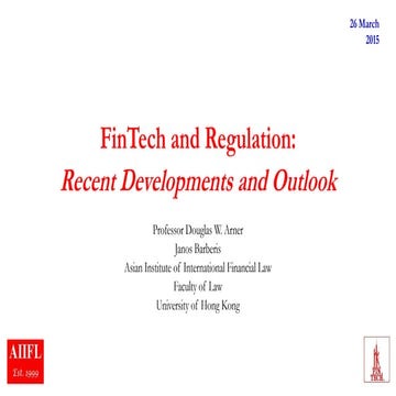 #FinTech Regulation Overview co-presented 
