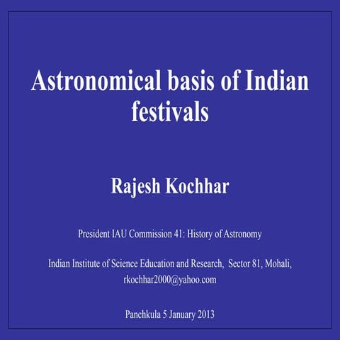 Astronomical basis of Indian festivals