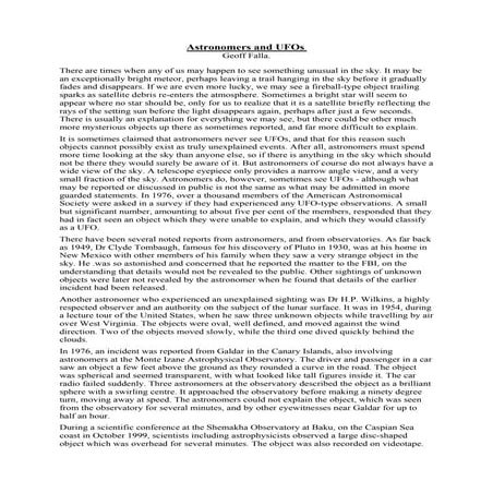 Astronomers and UFOs   