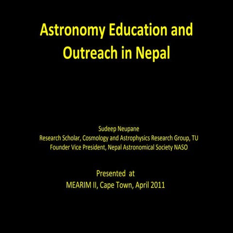 Astronomy Education and Outreach in Nepal | PPT