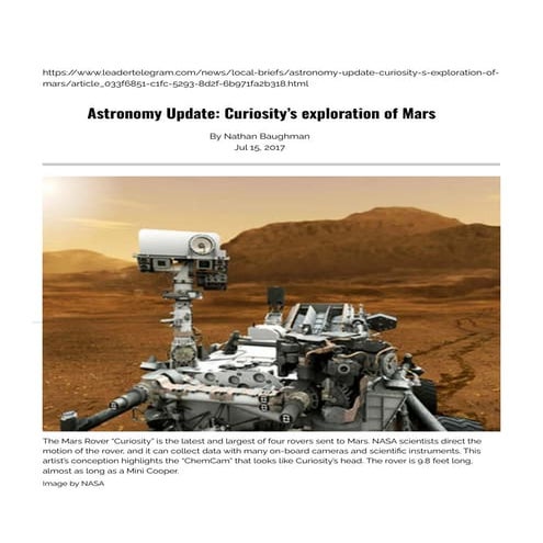 Off to Mars! Programming Ideas for the Insight Launch | PDF