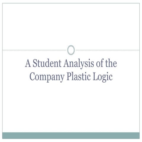 A Student Analysis of the Company Plastic Logic