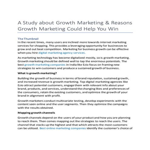 A study about growth marketing  reasons growth marketing could help you win -...