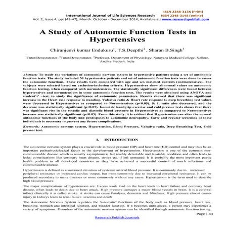 A study of autonomic function tests in hypertensives 723 new | PDF