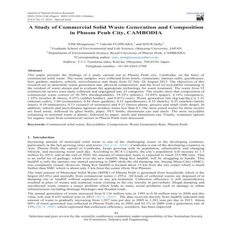 A study of commercial solid waste generation and composition