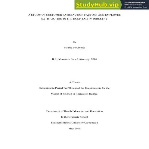 A STUDY OF CUSTOMER SATISFACTION FACTORS AND EMPLOYEE SATISFACTION IN ...