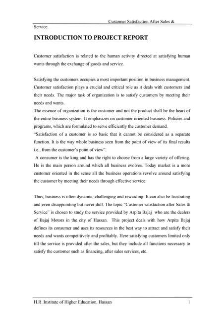 A study of customer satisfaction on...