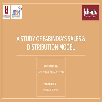 A Study of Fabindia's Sales & Distribution Model