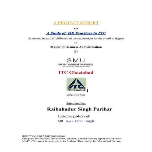 Presentation on pms ITC | PPTX
