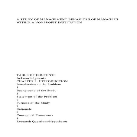 A STUDY OF MANAGEMENT BEHAVIORS OF MANAGERS WITHIN A NONPROFIT INS.docx