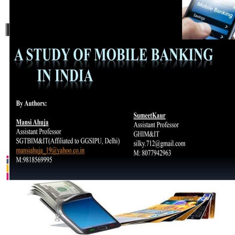 A study of mobile banking in india