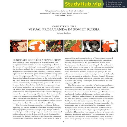 A Study Of Soviet Propaganda