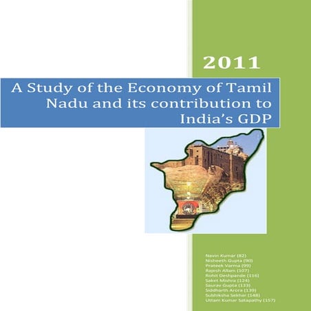 A Study of Tamilnadu's Economy and its contribution to India's GDP