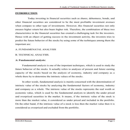 A study of technical analysis in different sectors stocks