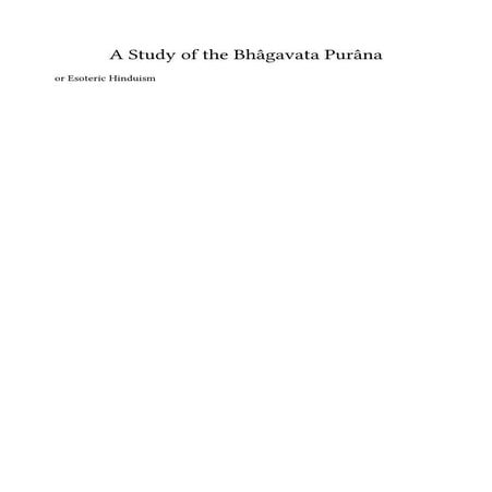 A study of the bhâgavata purâna PDF