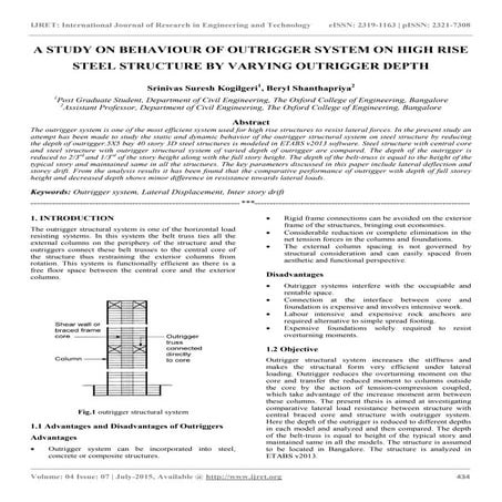 A study on behaviour of outrigger system on high rise steel structure by vary...
