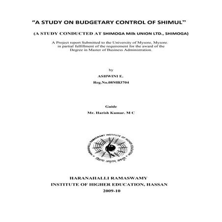 A study on budgetary control of shimul