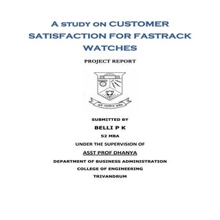 A study on customer satisfaction fo...