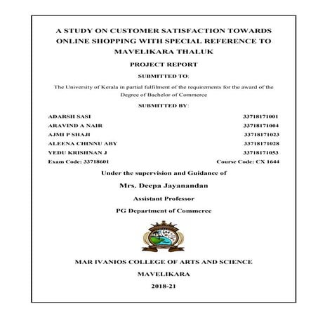 A comparative study on online and offline shopping | DOCX