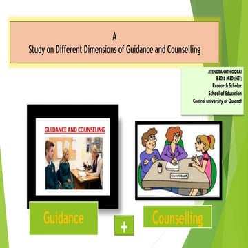 A study on different dimensions of guidance and counselling 