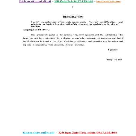 A study  on difficulties and solutions  in English listening skill of the sec...