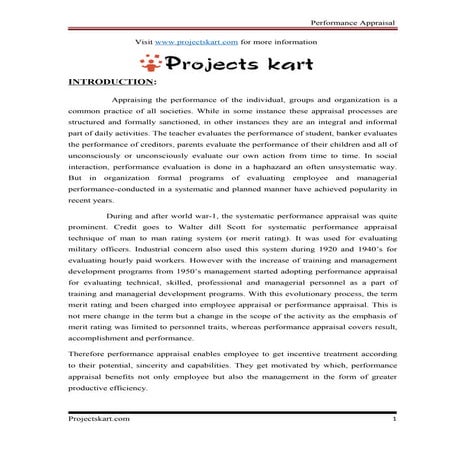 A Study on Effectiveness of Performance Appraisal of Employees