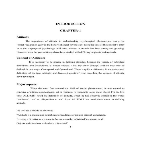 A STUDY ON EMPLOYEE ATTITUDE 