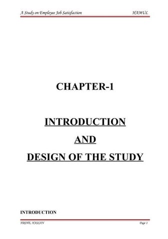 A study on employee job satisfaction h r final project