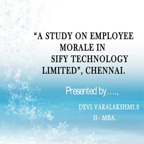 A study on employee morale1
