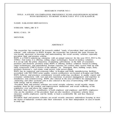 A study on employee provident fund and pension scheme