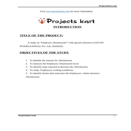 A Study on Employees Absenteeism