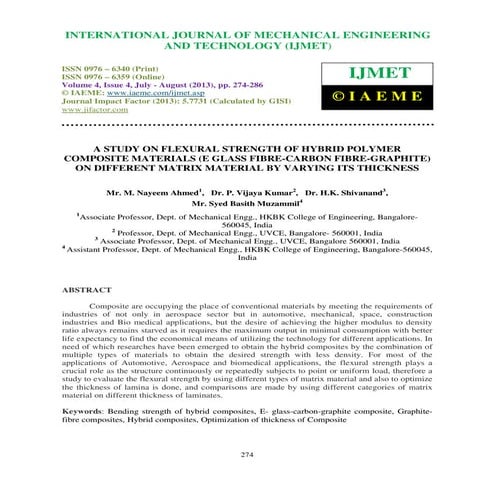 A study on flexural strength of hybrid polymer composite materials   e glass fib