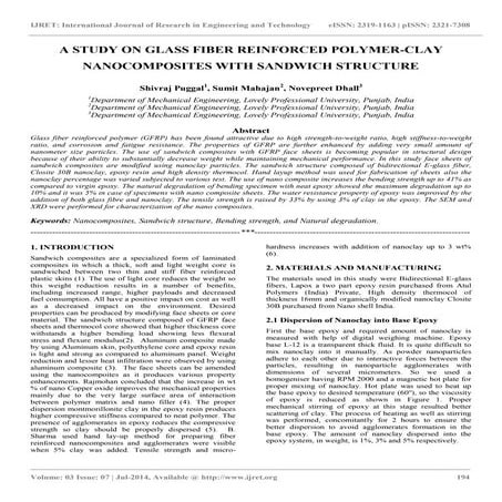 A study on glass fiber reinforced polymer clay nanocomposites with sandwich s...