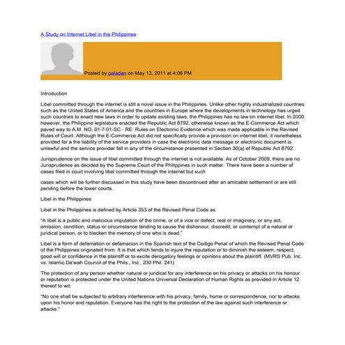 A study on internet libel in the philippines (2)