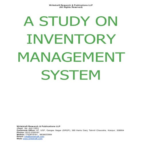 A study on inventory management system [www.writekraft.com]