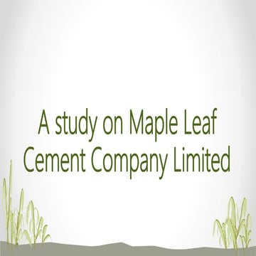 A study on Maple Leaf Cement Company Limited.pptx
