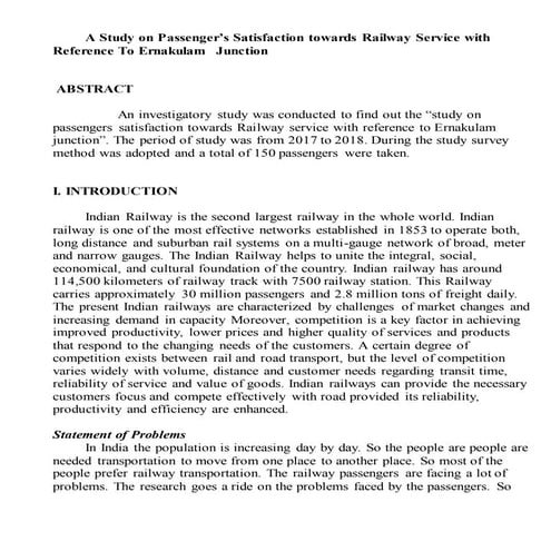 A study on passenger