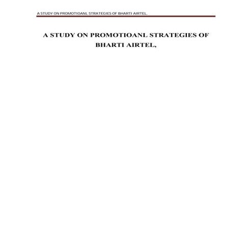 Astudyon promotioal strategie sofbharathiairtelhyderadad-saurav thakur