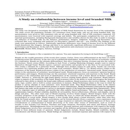 A study on relationship between income level and branded milk