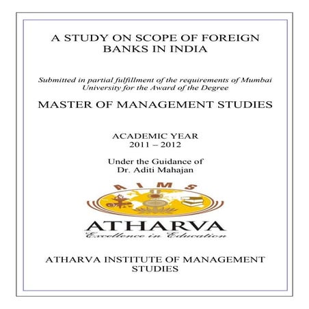A study on scope of foreign banks in india