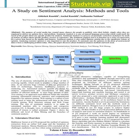 A Study On Sentiment Analysis  Methods And Tools