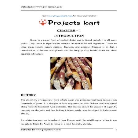 A Study on Sugar Industry at Chamundeshwari Sugar