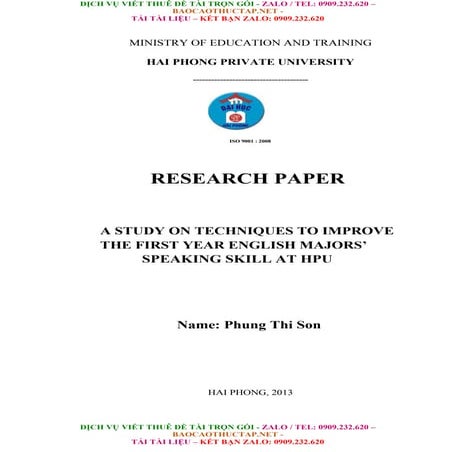 A Study On Techniques To Improve The First Year English Majors ...