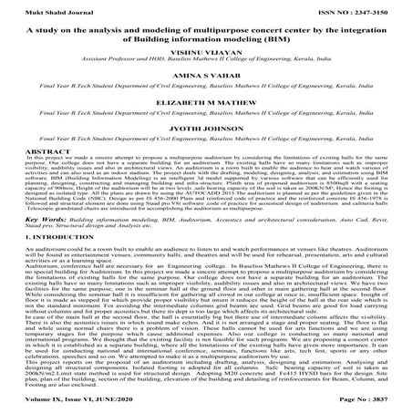 A study on the analysis and modeling of multipurpose concert center by the in...